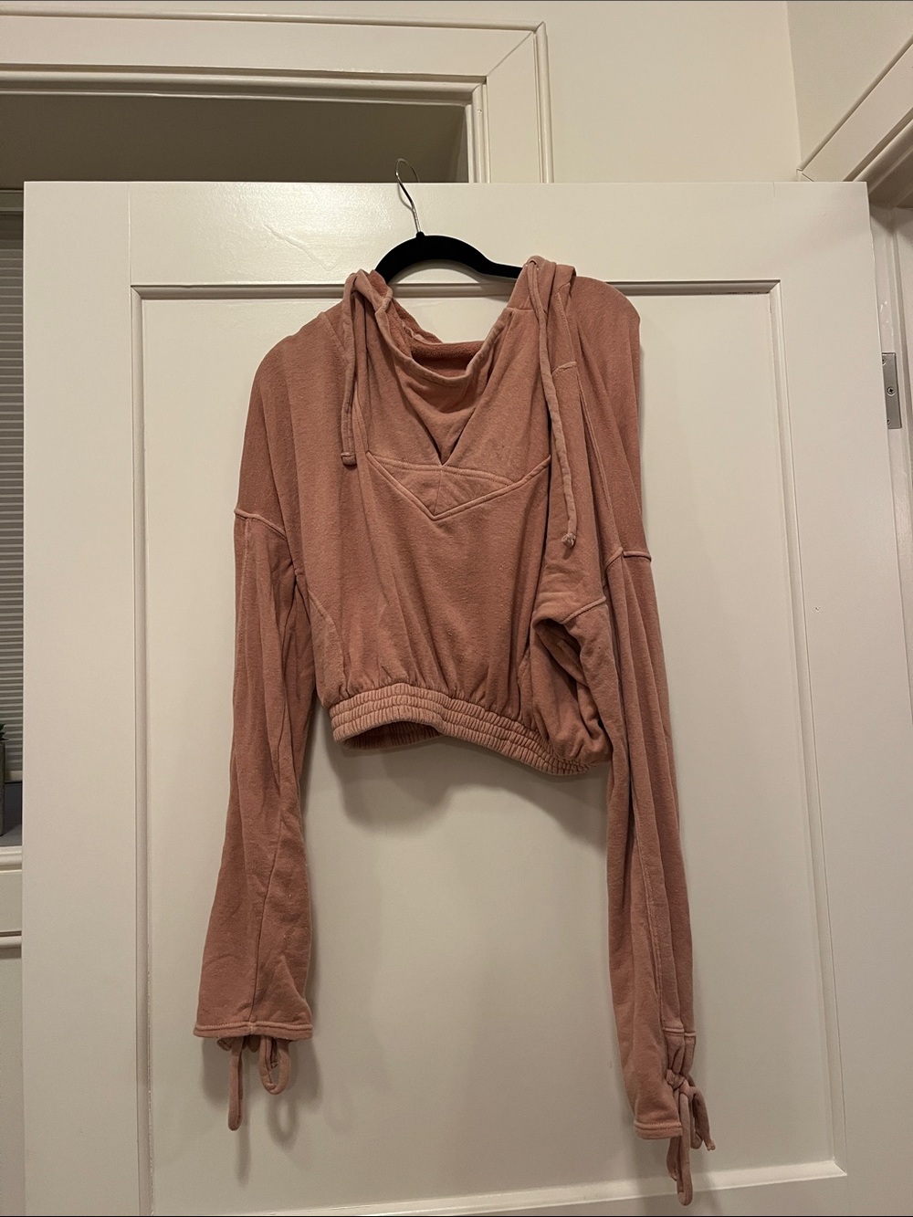 FP Movement by Free People Cropped Hooded Pullover - Dusty Rose Blush